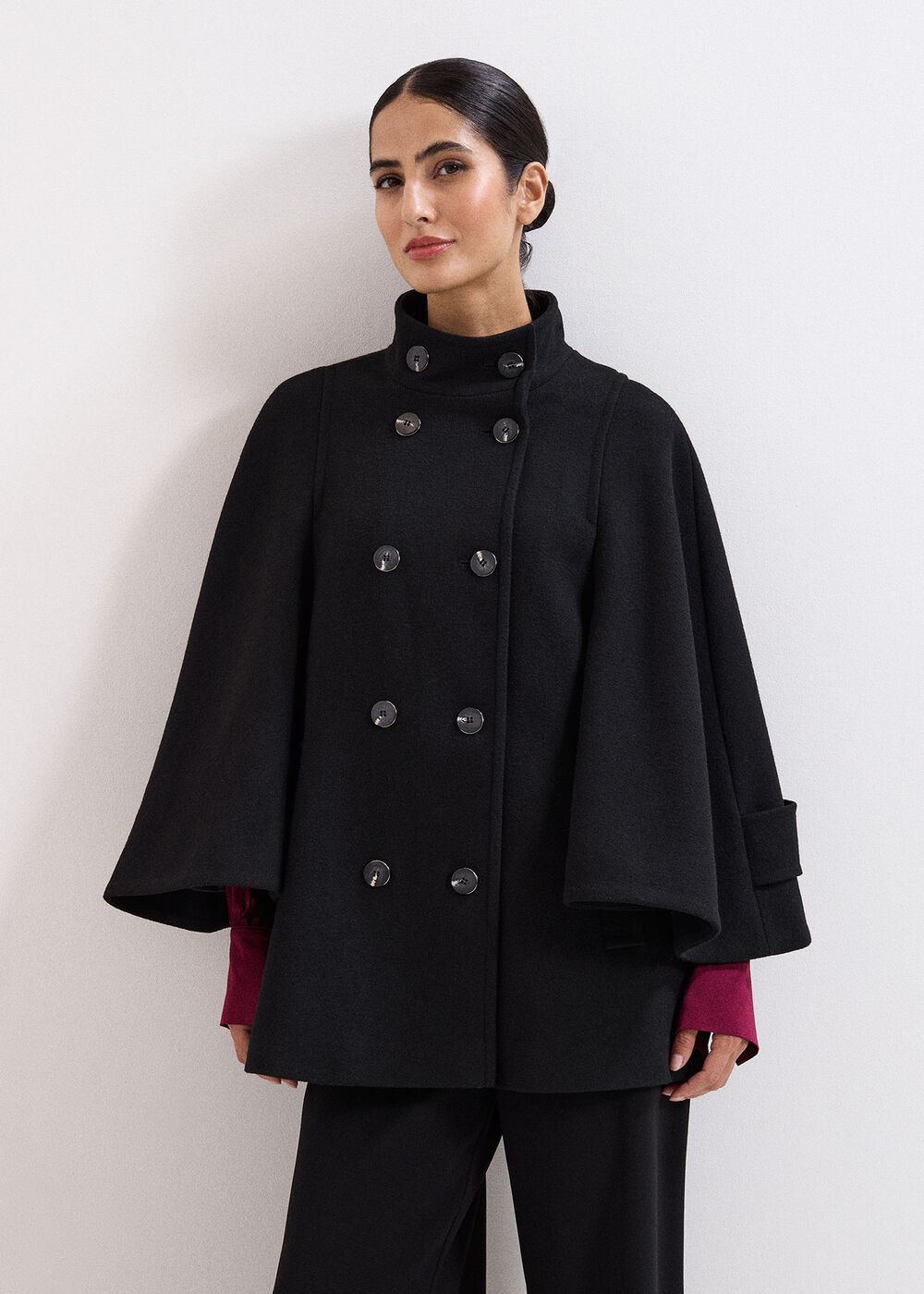 Katlin Cape Coat Black