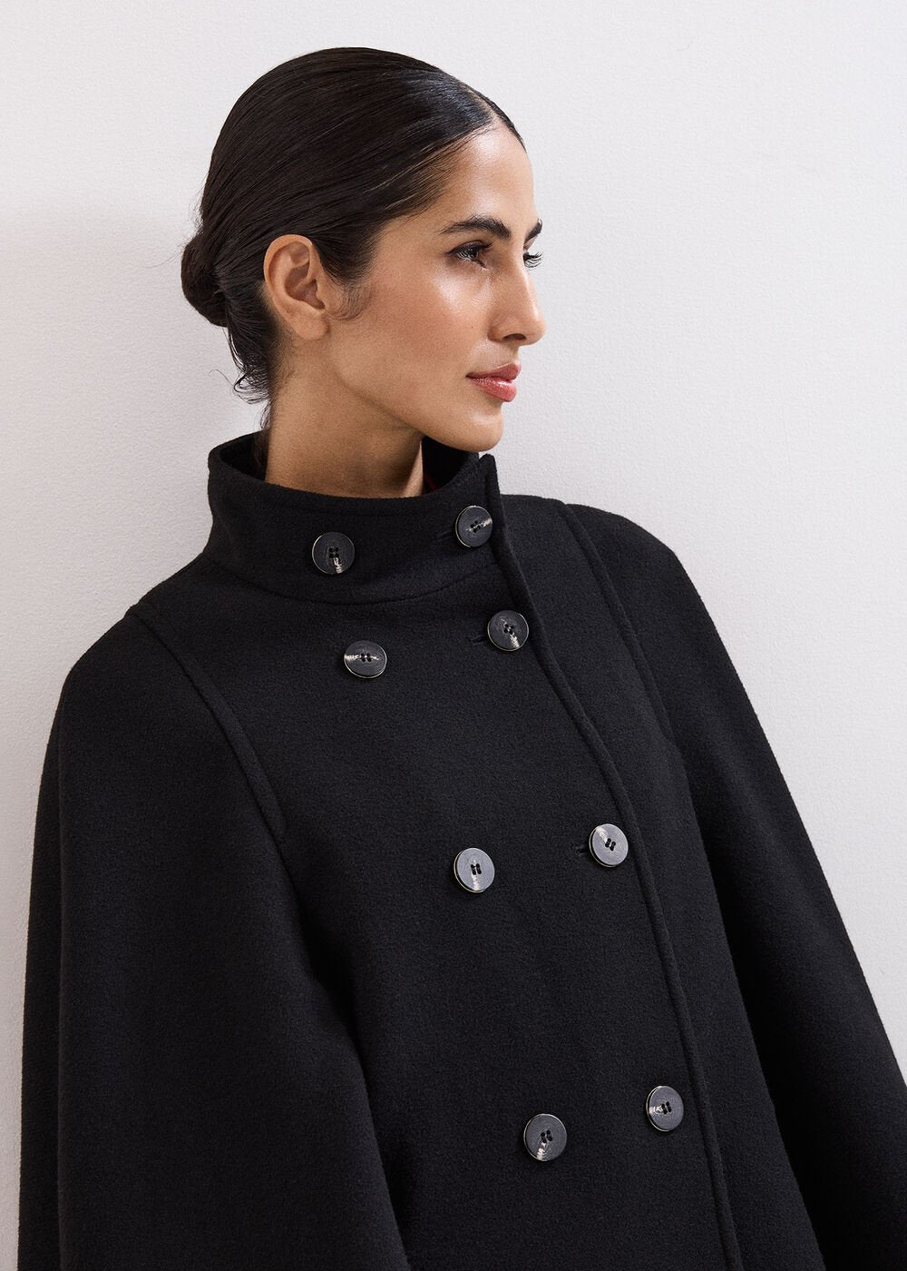 Katlin Cape Coat Black