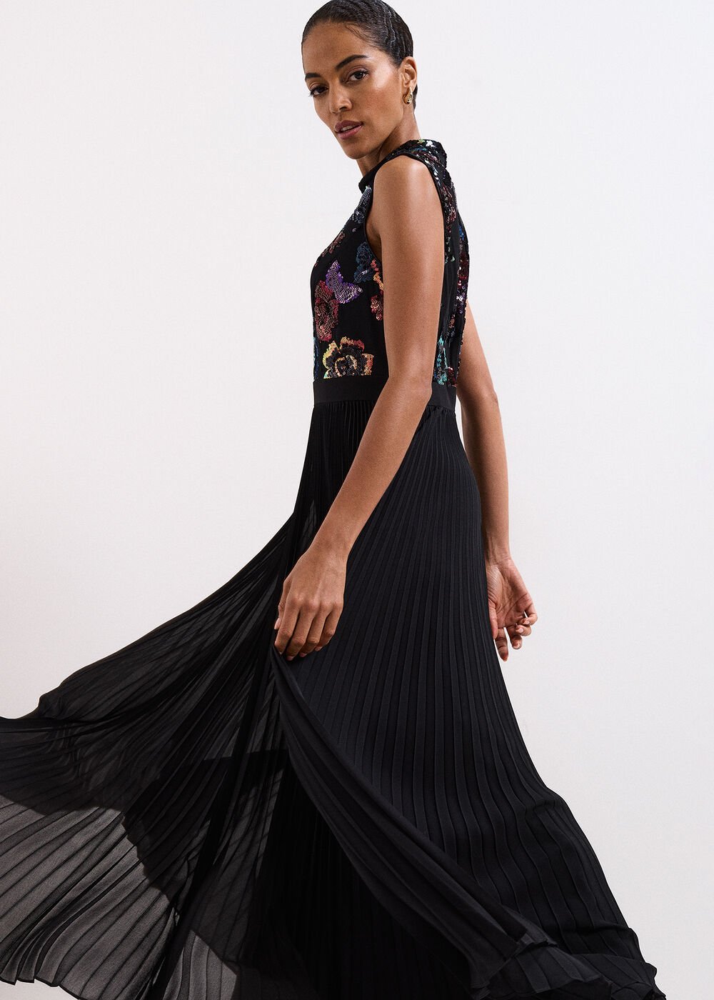 Lela Sequin Dress Black