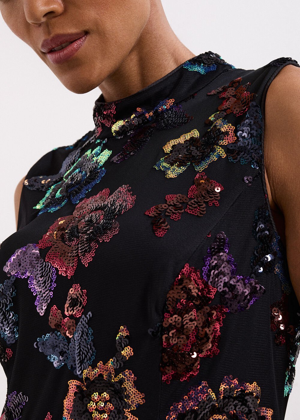Lela Sequin Dress Black