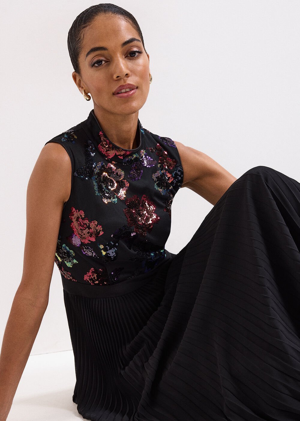 Lela Sequin Dress Black