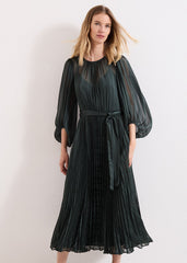 Lucie Pleat Dress Green
