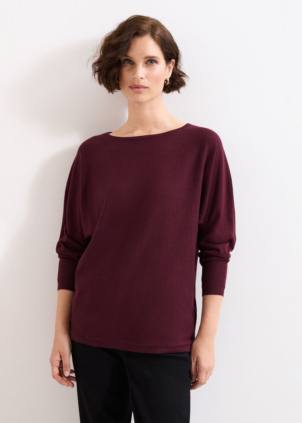 Long Line Cristine Jumper Burgundy