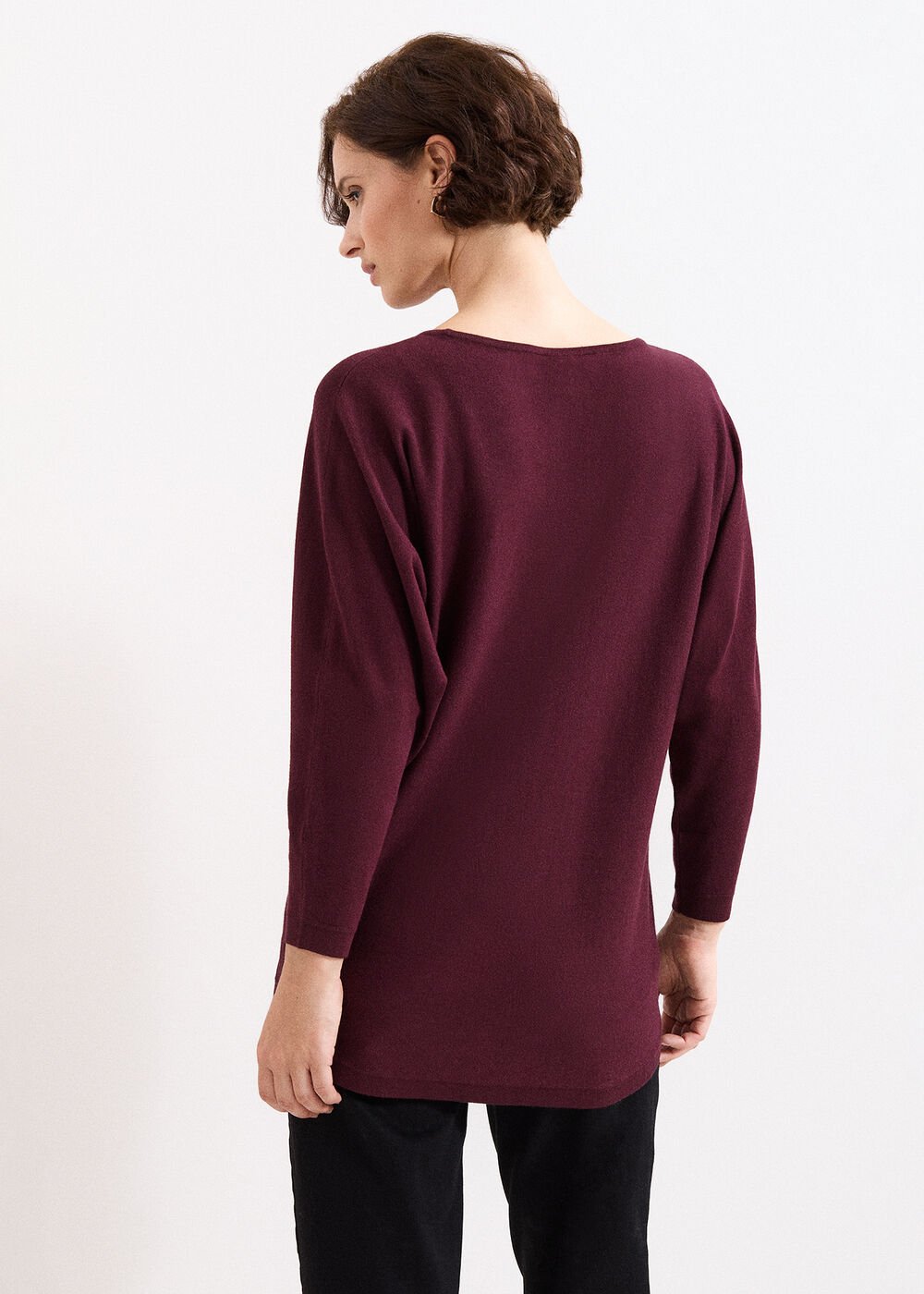 Long Line Cristine Jumper Burgundy