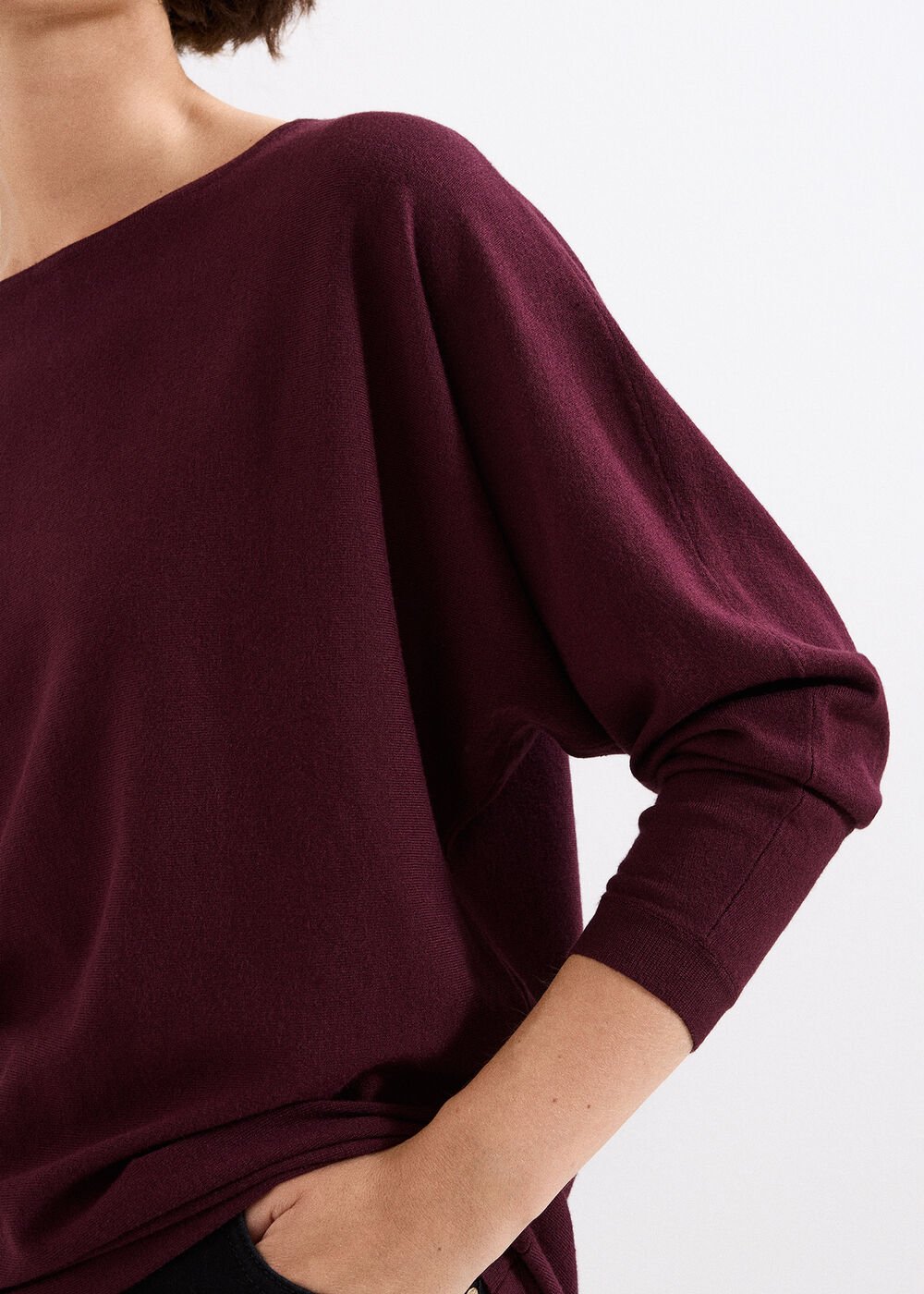 Long Line Cristine Jumper Burgundy