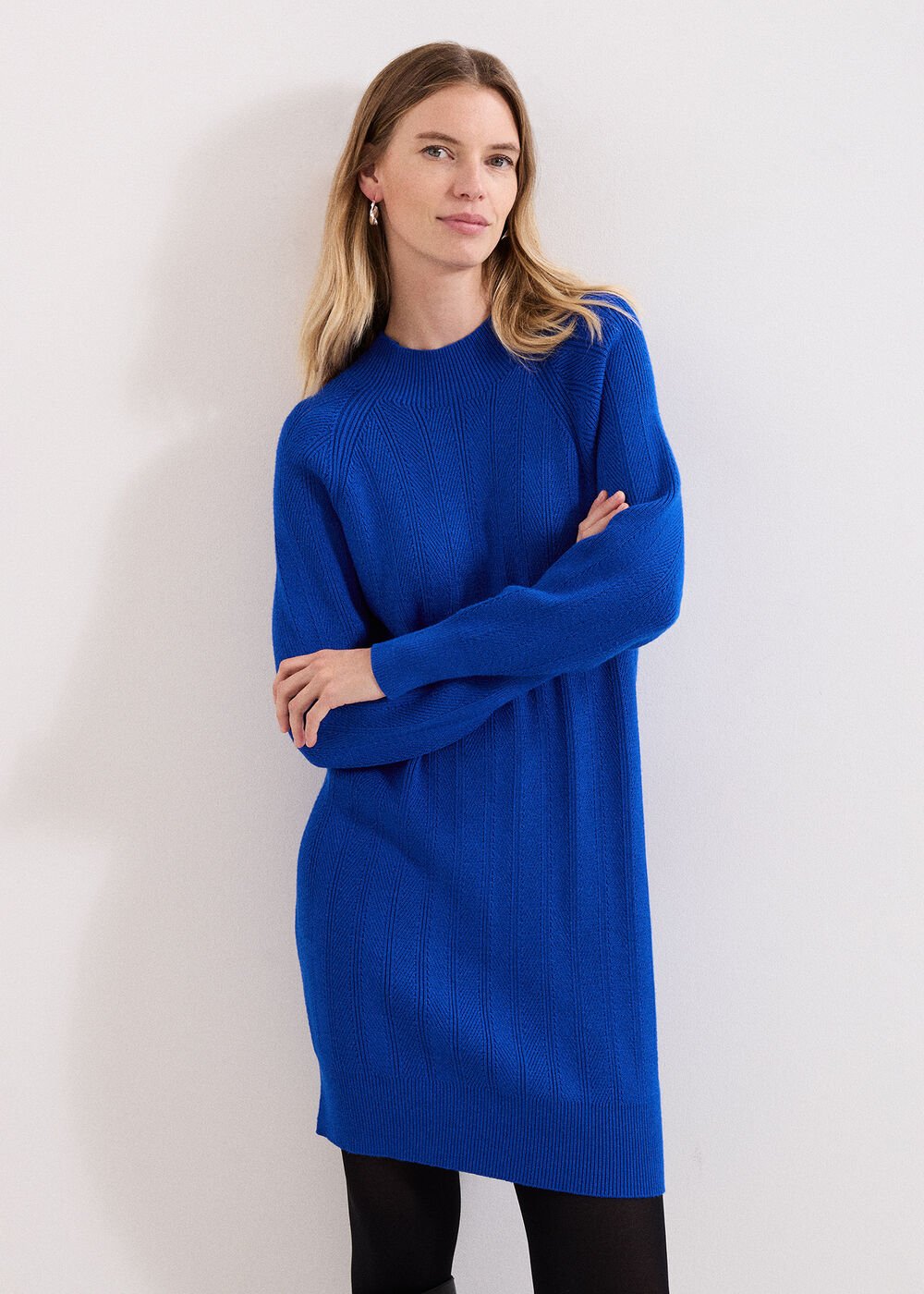 Eleana Blue Knit Dress Blue