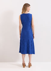 Talia Textured Midi Dress Blue