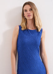 Talia Textured Midi Dress Blue