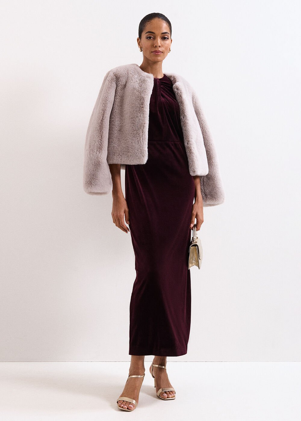 Petite Ava Dress Burgundy