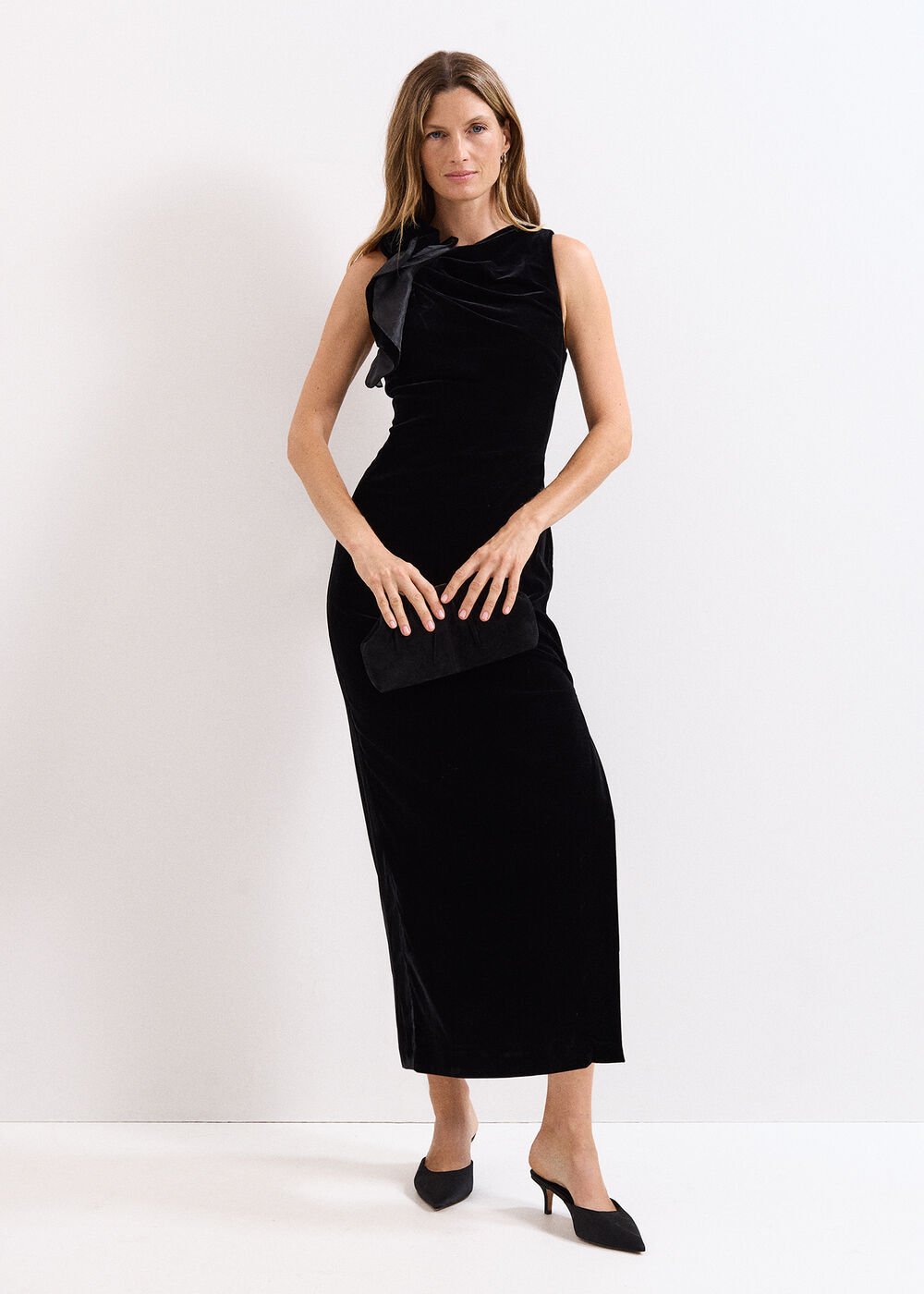 Melony Velvet Dress Black