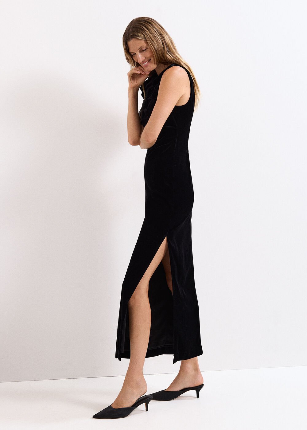Melony Velvet Dress Black