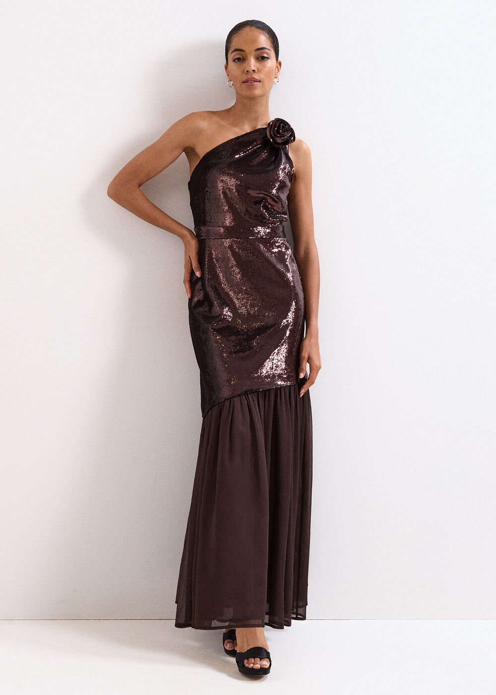 Lola Sequin Dress Brown