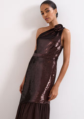 Lola Sequin Dress Brown