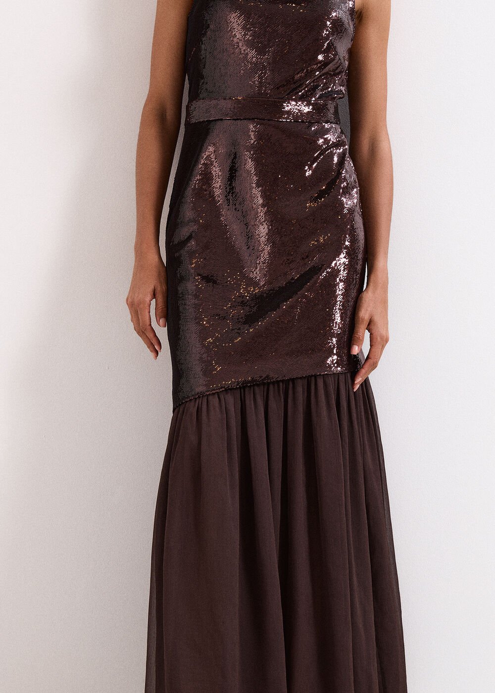 Lola Sequin Dress Brown