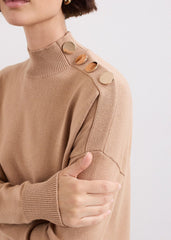 Holly Button Jumper Brown