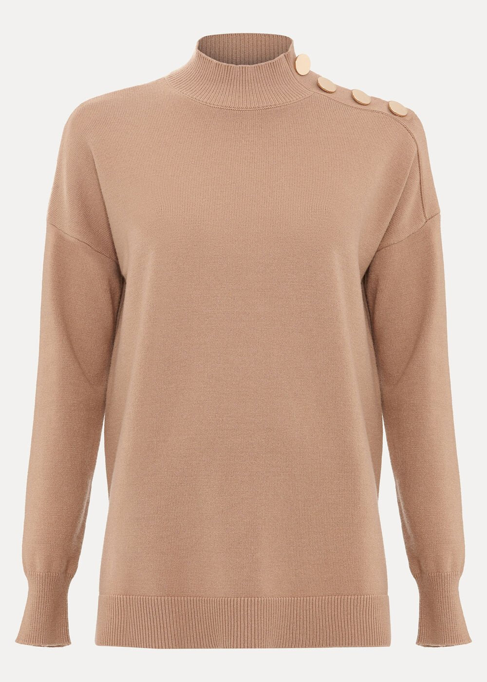 Holly Button Jumper Brown