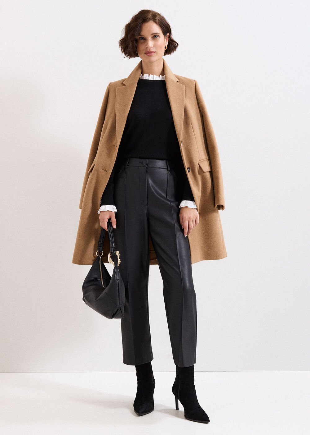 Jenna Collar Top Black/Ivory