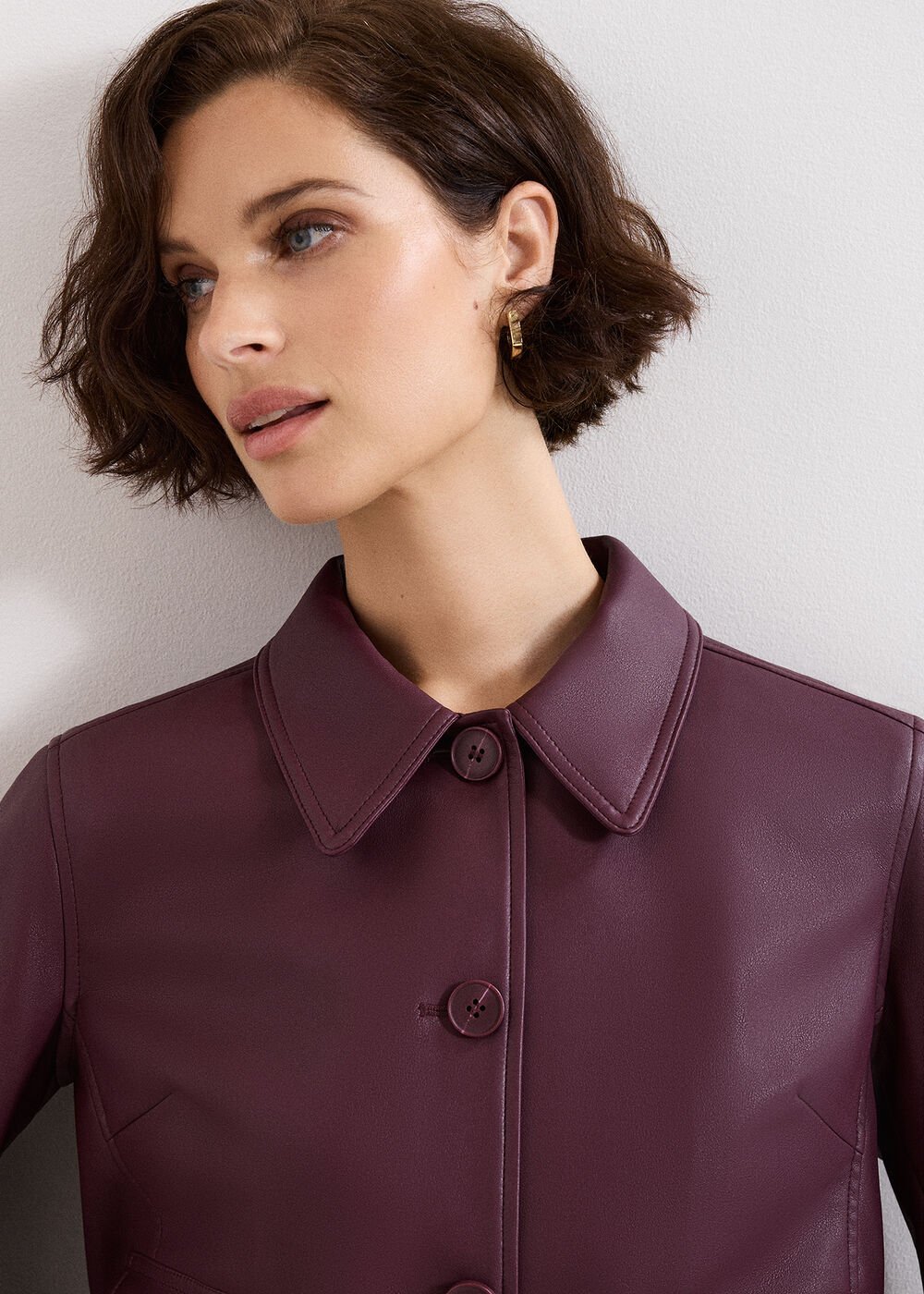 Malina PU Jacket Burgundy