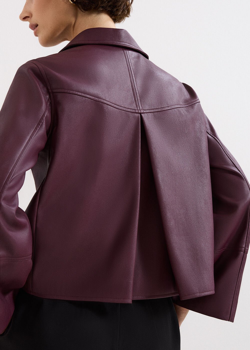 Malina PU Jacket Burgundy