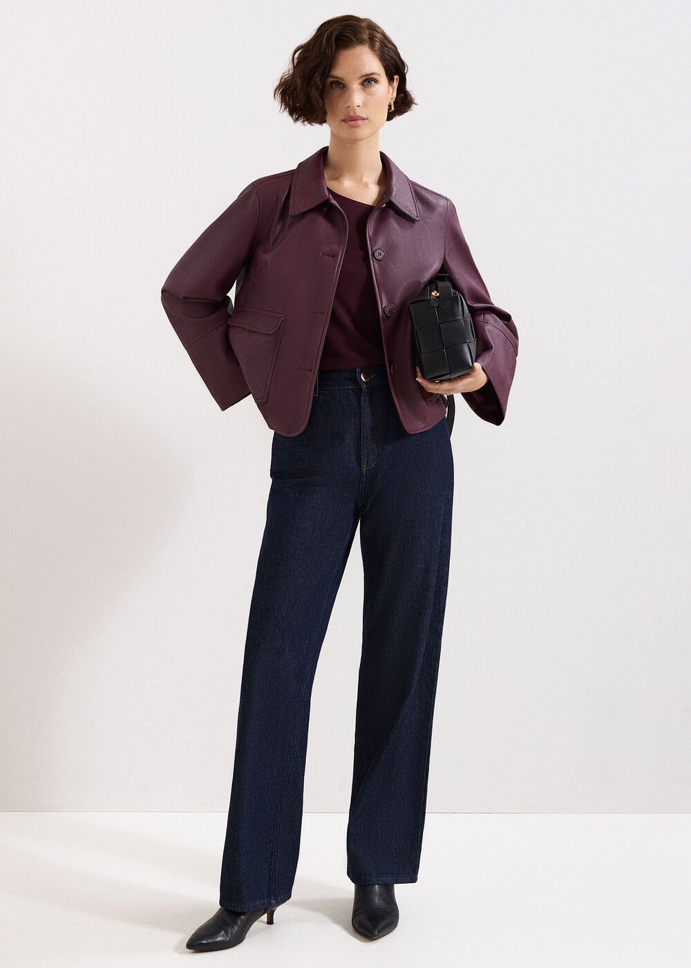 Malina PU Jacket Burgundy