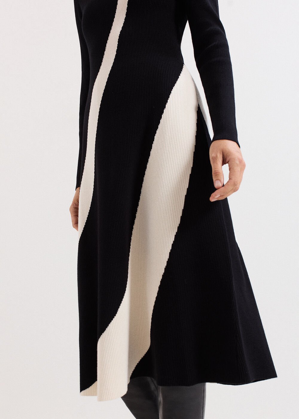 Petite Julie Knit Dress Black/Ivory