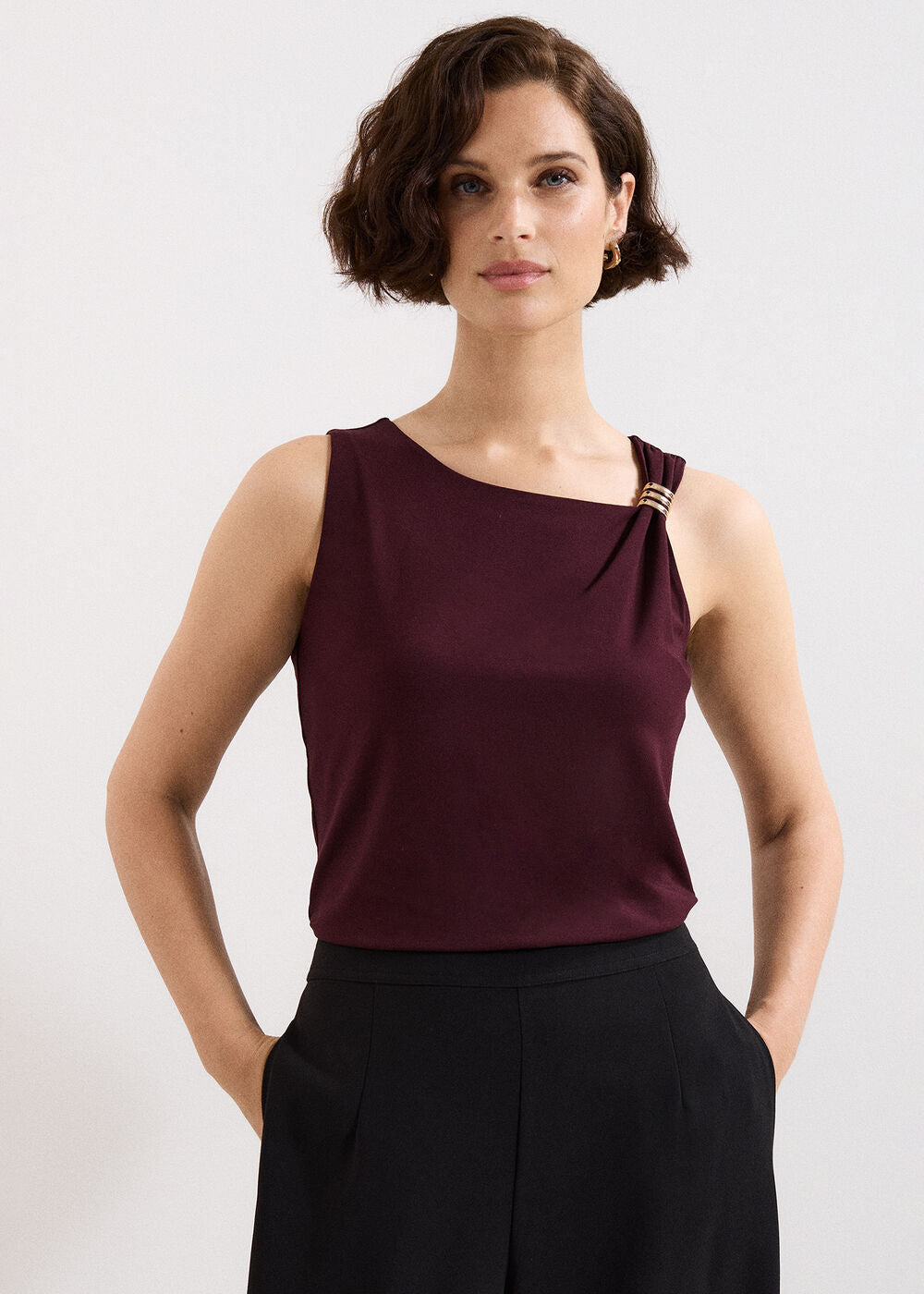 Samie Sleeveless Top Burgundy