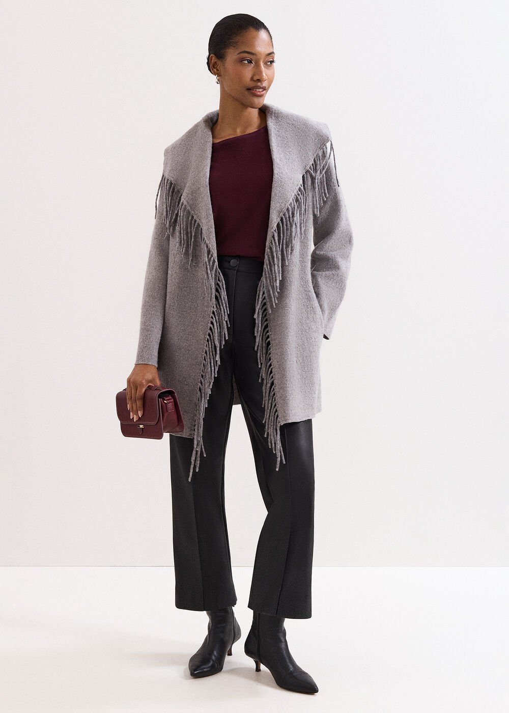 Lisa Tassel Coat Grey