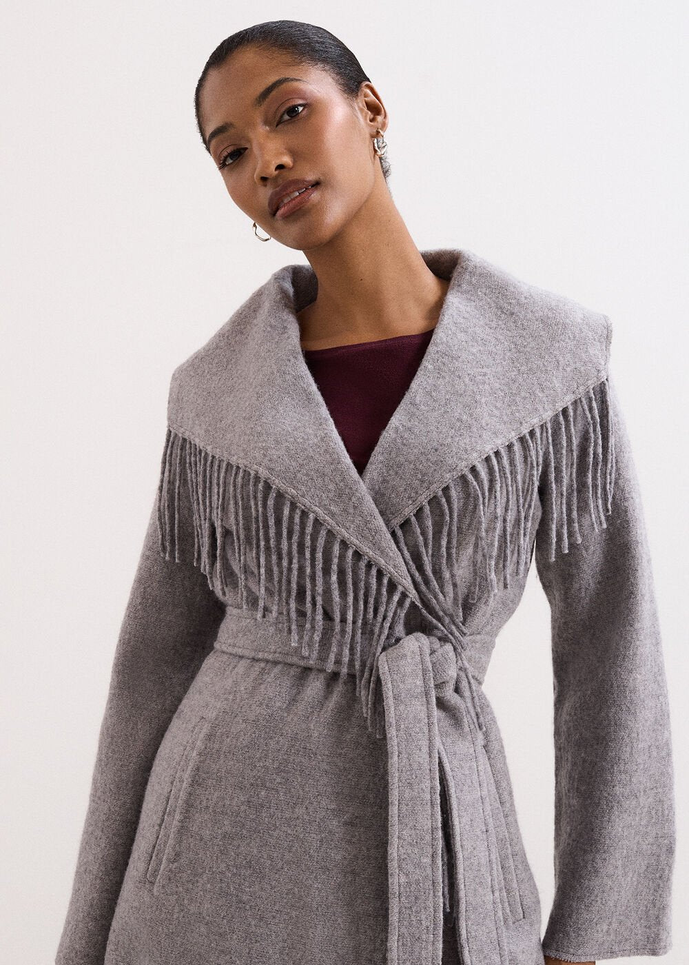 Lisa Tassel Coat Grey