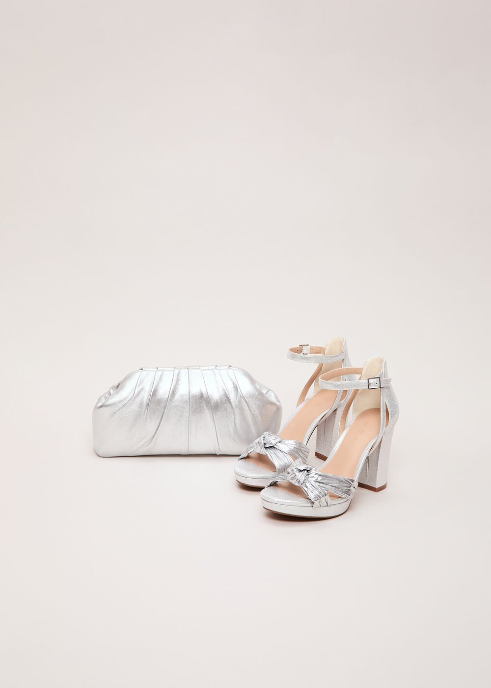 Pouch Clutch Bag Silver