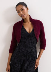 Fay Burgundy Fluffy Bolero Burgundy