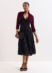Fay Burgundy Fluffy Bolero Burgundy