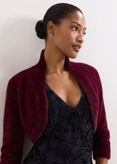 Fay Burgundy Fluffy Bolero Burgundy