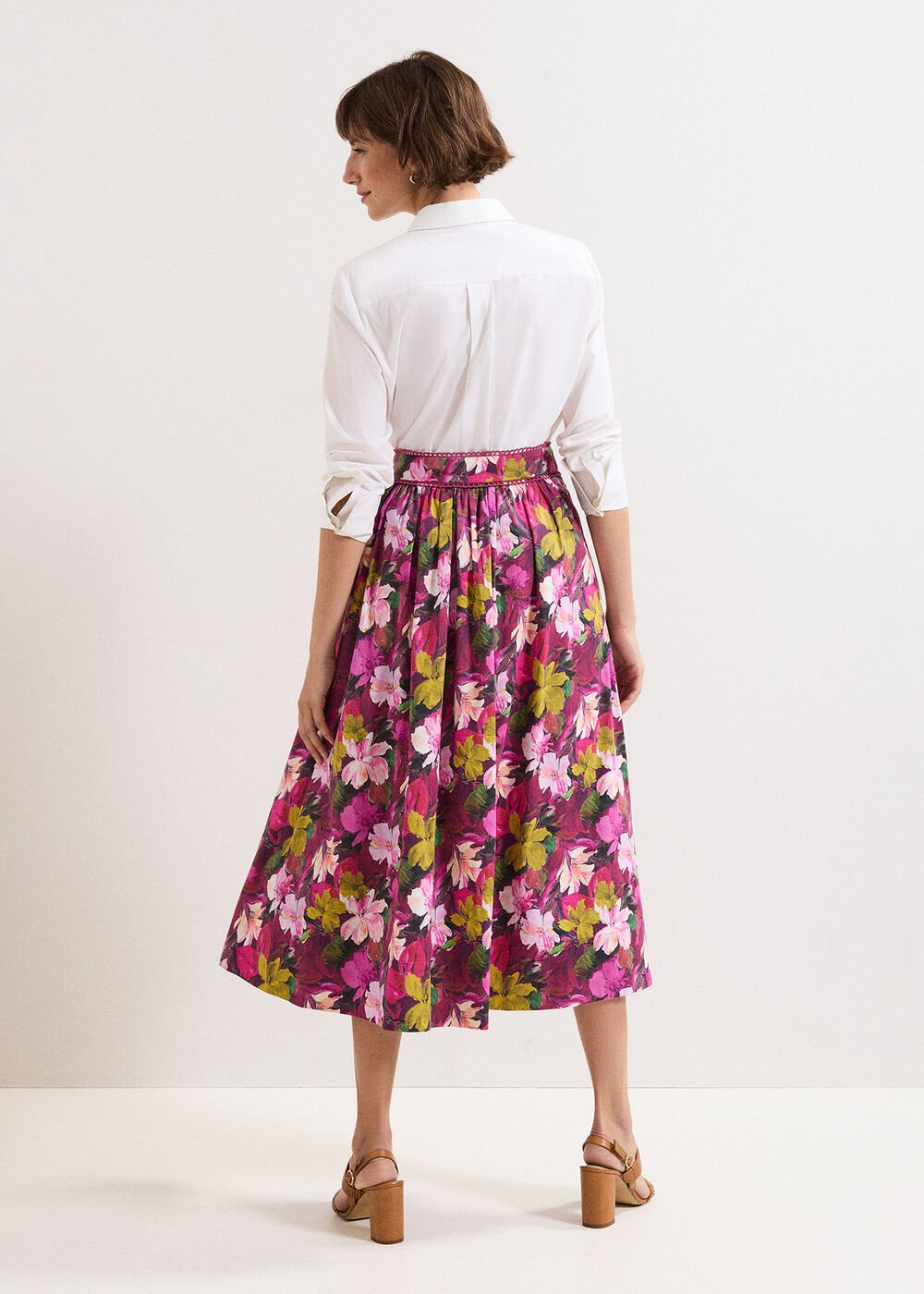 Arina Floral Skirt Pink