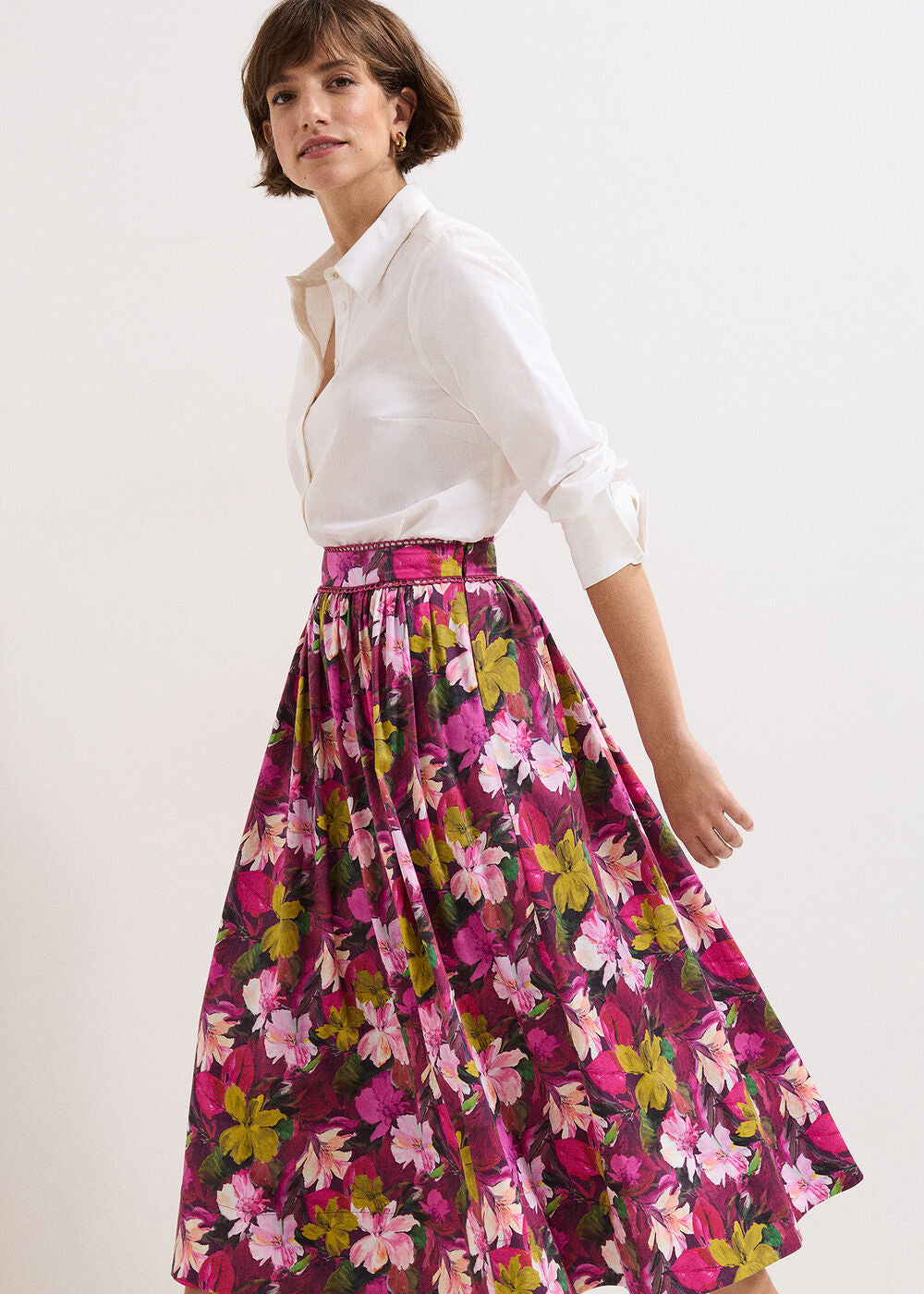 Arina Floral Skirt Pink