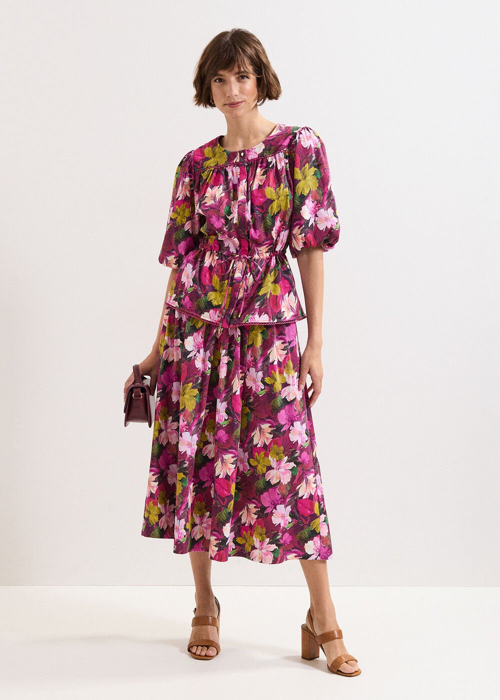 Arina Floral Skirt Pink