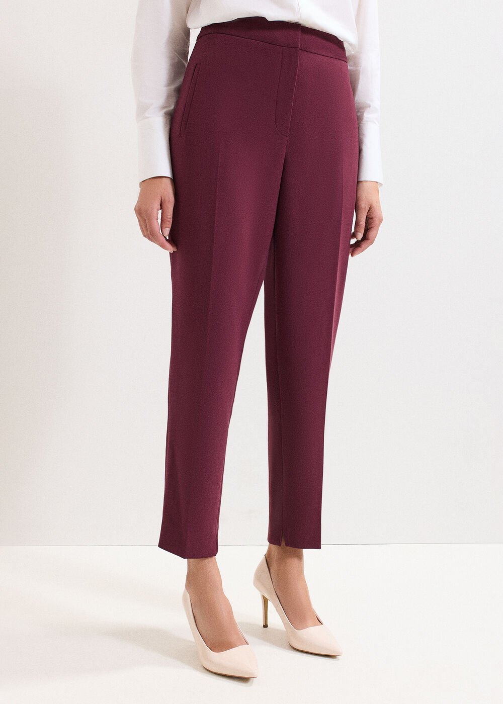 Fara Taper Trousers Burgundy