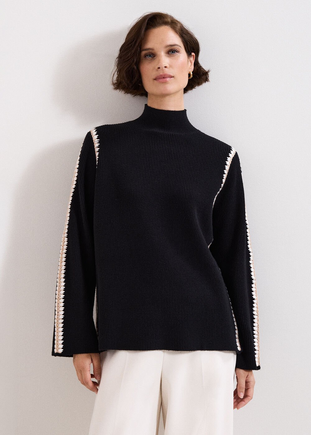 Immy Crochet Jumper Black