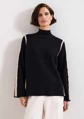 Immy Crochet Jumper Black