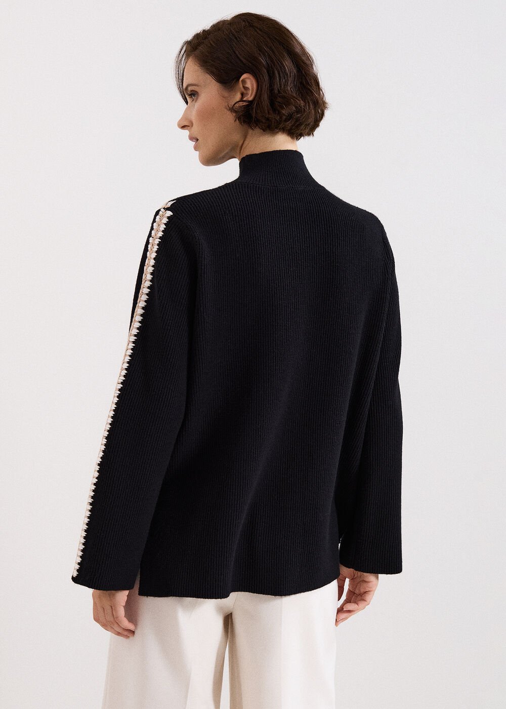 Immy Crochet Jumper Black