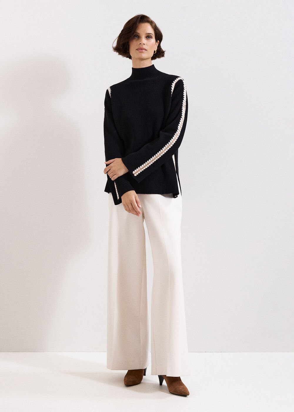Immy Crochet Jumper Black