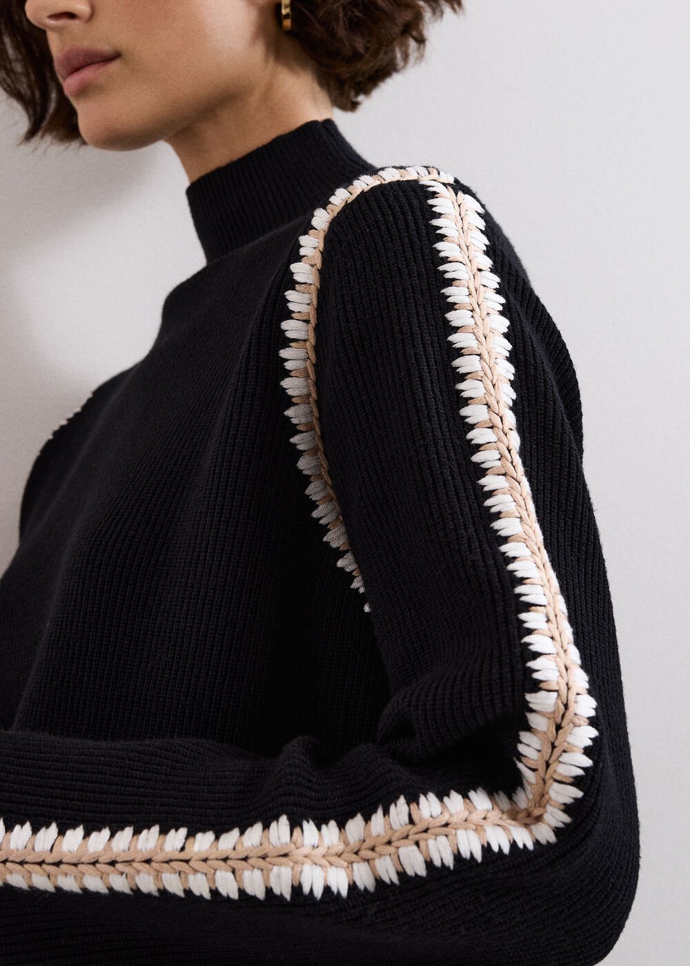 Immy Crochet Jumper Black