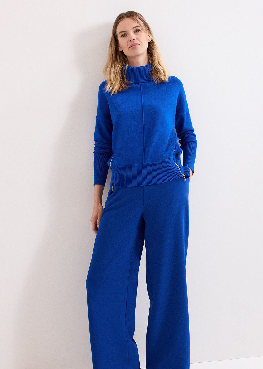 Aubrie Blue Straight Leg Trousers Cobalt