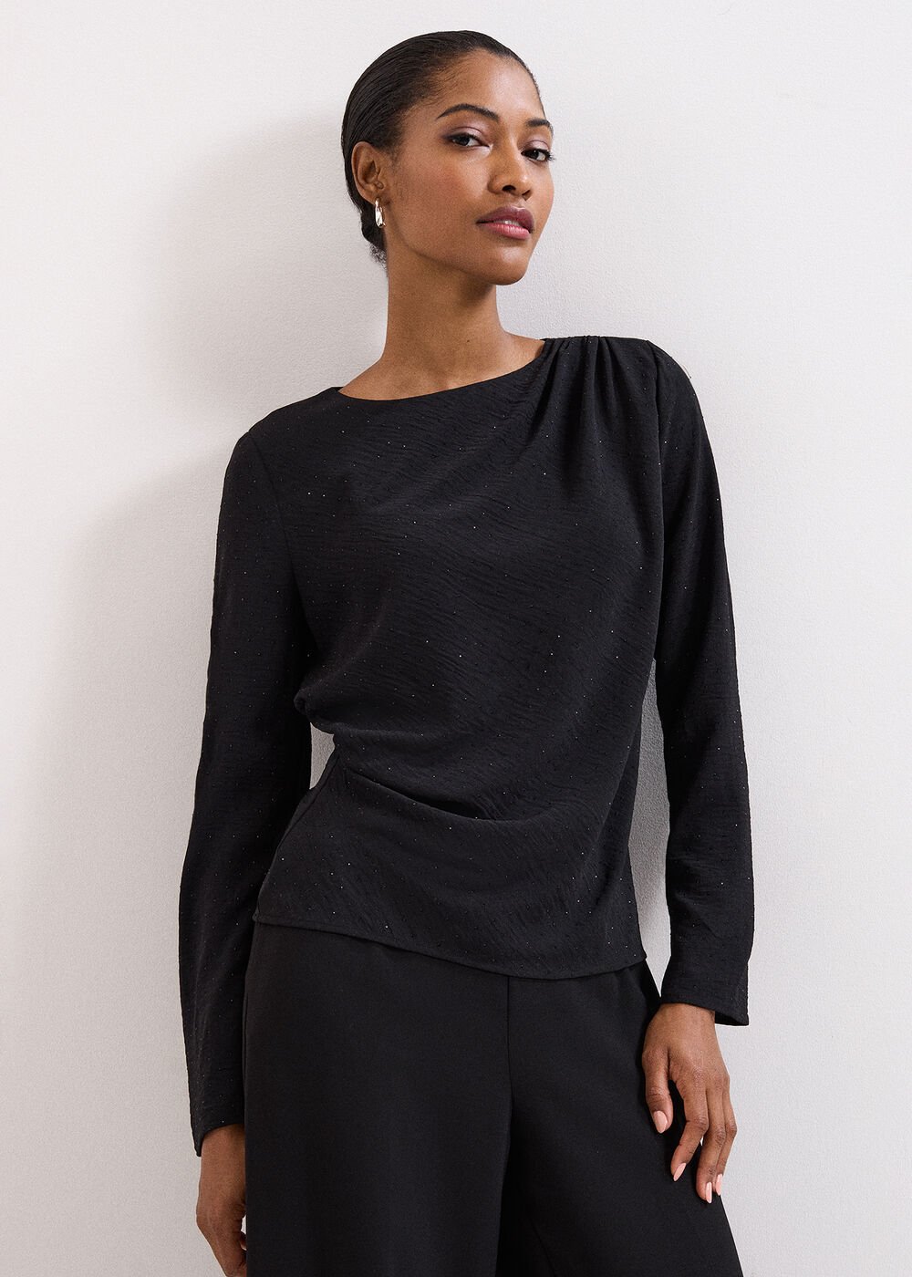 Noa Drape Top Black