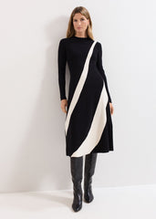Julie Knit Dress Black/Ivory