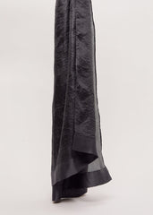 Satin Trim Scarf Black