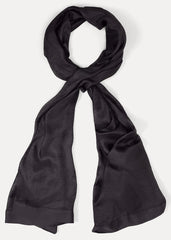Satin Trim Scarf Black