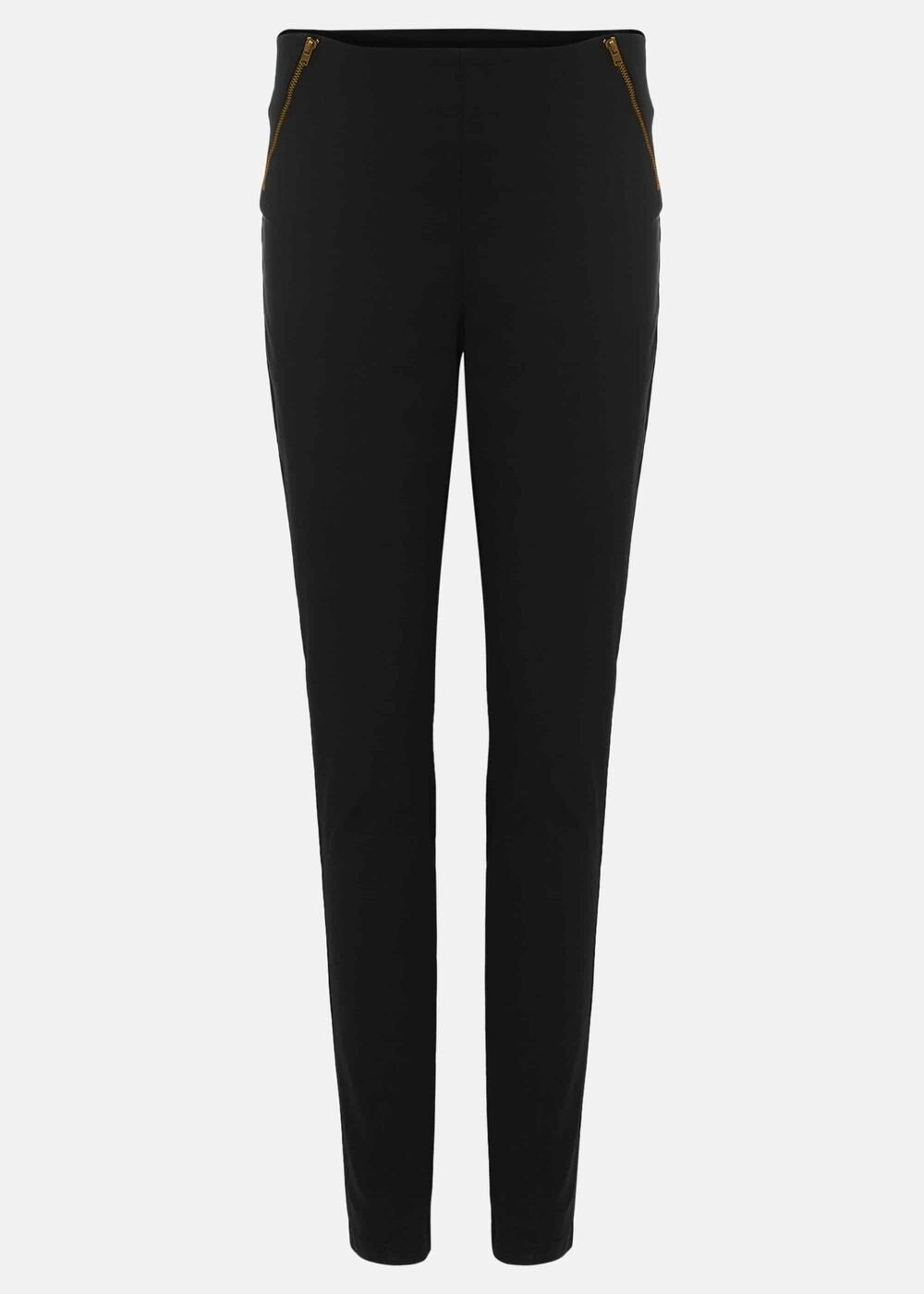 Amina Double Zip Skinny Jeggings Forest Green