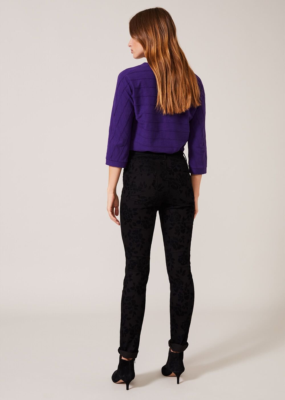 Rose Flock Jean Black