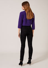 Rose Flock Jean Black