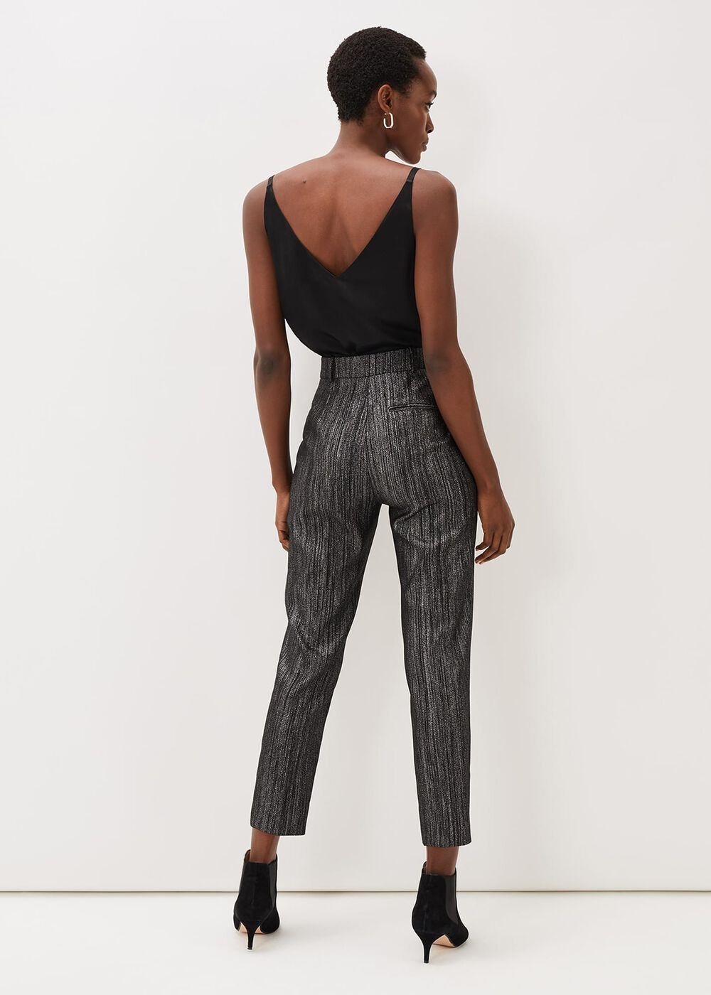 Geri Glitter Trousers Black/Silver